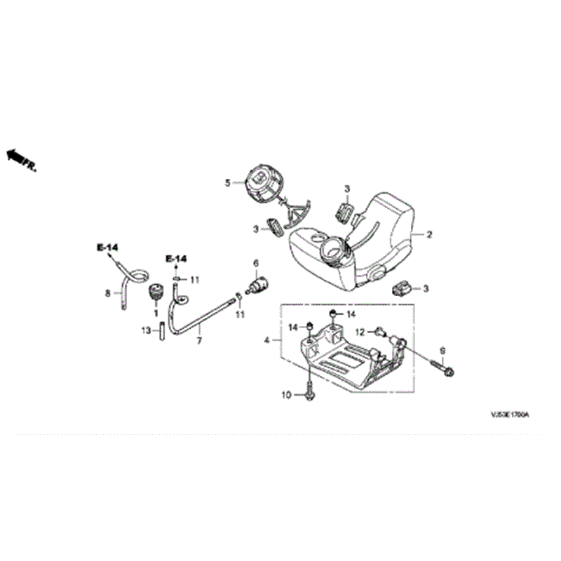 Honda UMK 425 LE Brushcutter (UMS425E-LNET) Parts Diagram, FUEL TANK 