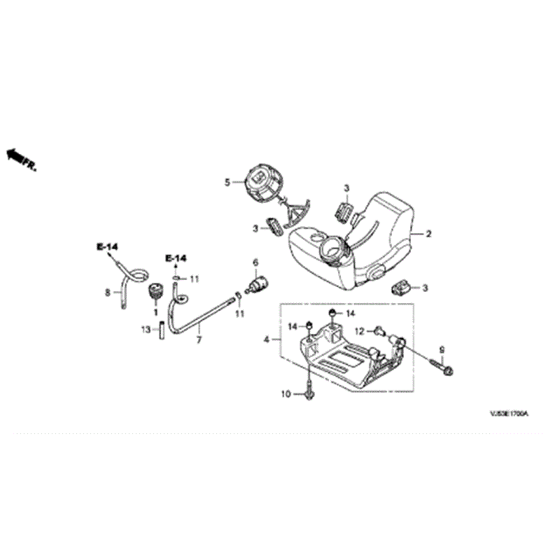Honda UMK 425 UE Brushcutter (UMK425E-UEET) Parts Diagram, FUEL TANK