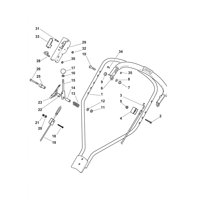 Mountfield Multiclip500PD (2012) Parts Diagram, Handle, Upper Part