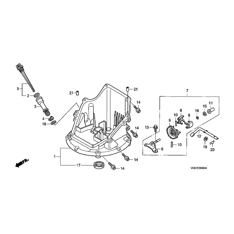 Honda Izy HRG 465 SD Lawnmower (HRG465C3-SDE-MADF) Parts Diagram, OIL PAN 