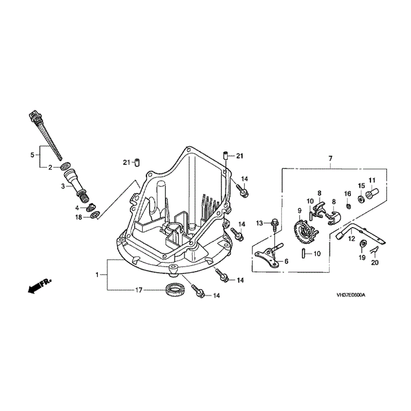 Honda Izy HRG 415 SD Lawnmower (HRG415C3-PDE-MABF) Parts Diagram, OIL SUMP
