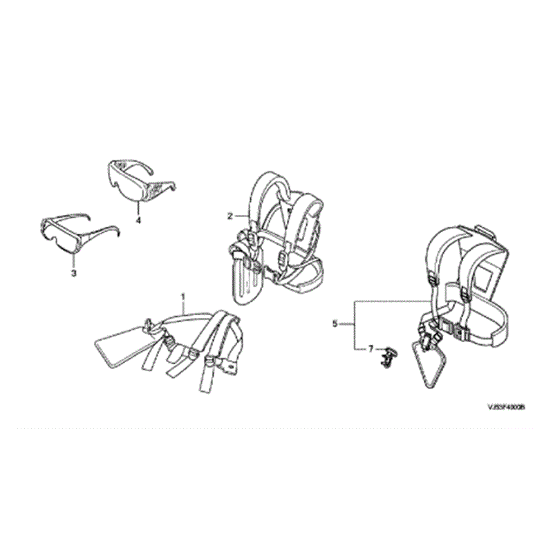 Honda UMK 425 UE Brushcutter (UMK425E-UEET) Parts Diagram, SHOULDER STRAP