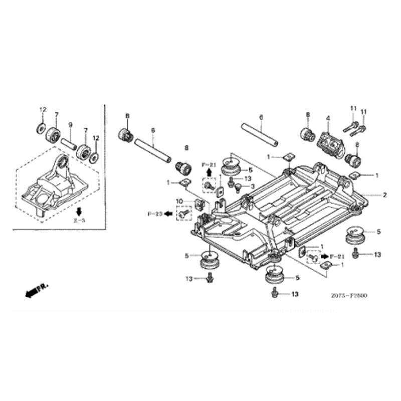 Honda EU20i Generator (EU201-B) Parts Diagram, UNDER COVER BED PLATE