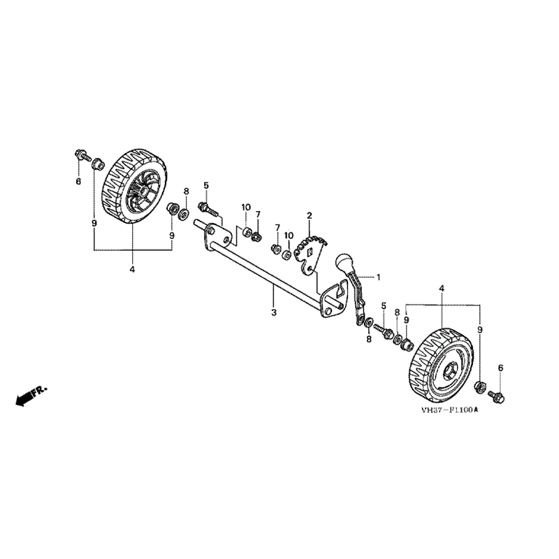 Honda Izy HRG 465 SD Lawnmower (HRG465C3-SDE-MADF) Parts Diagram, WHEEL FRONT 