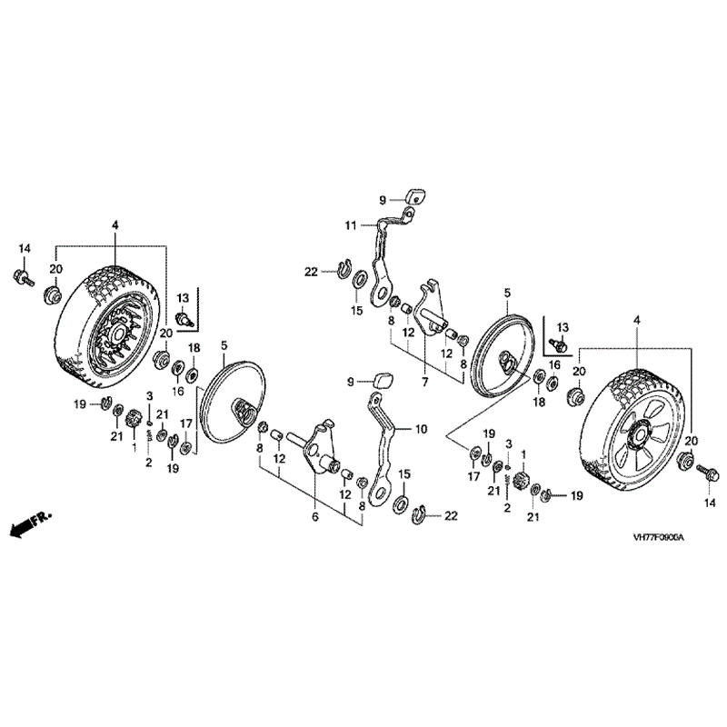 Honda HRX537 C2-HYE (HRX537C2-HYEANH462-MAGA) Parts Diagram, WHEEL REAR
