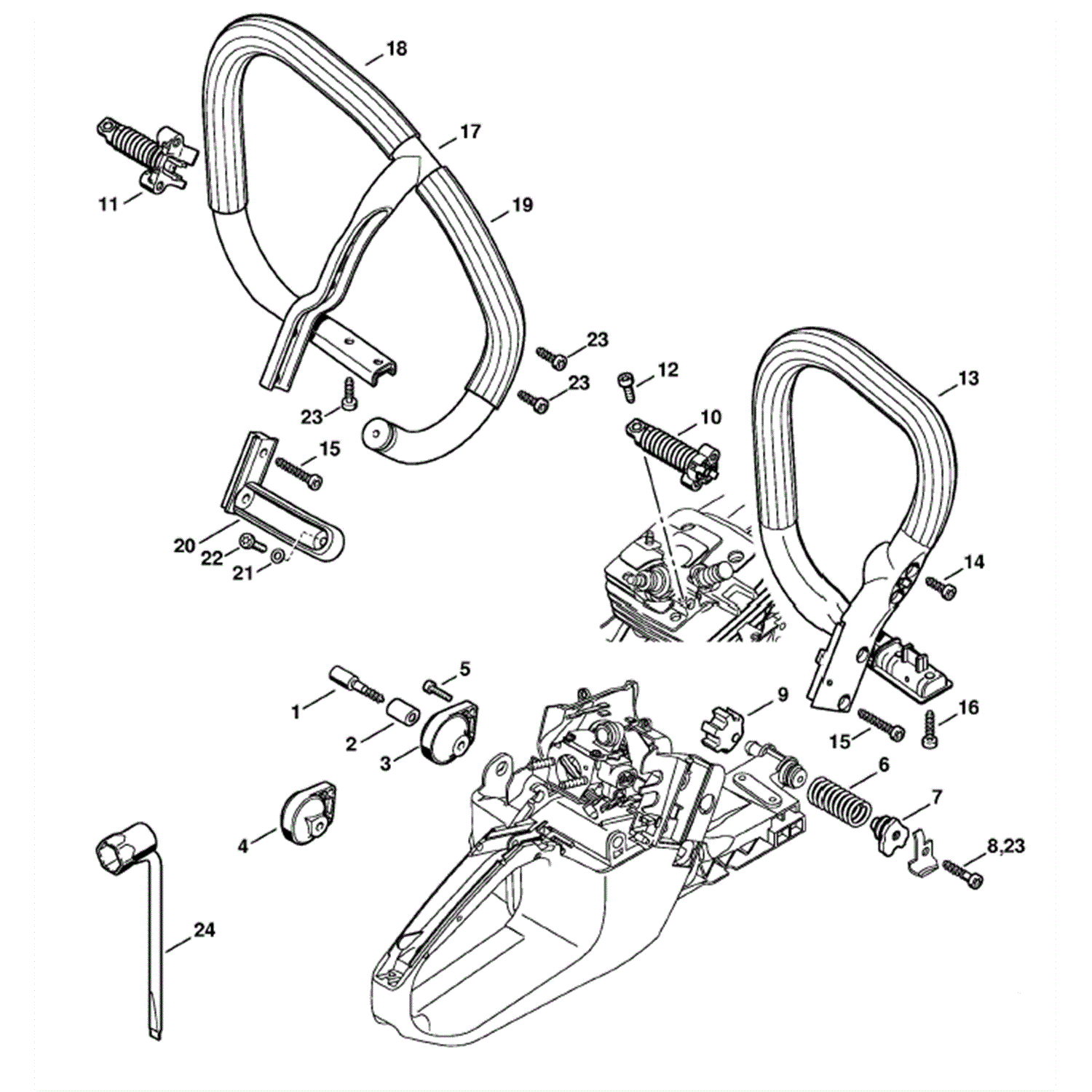 Stihl MS 361 Chainsaw (MS361) Parts Diagram, AV System