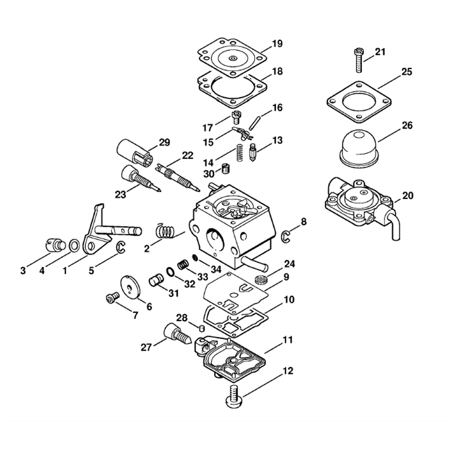  FS 45 Brushcutter (FS45C-EZ) Parts Diagram, Carburetor C1QS66