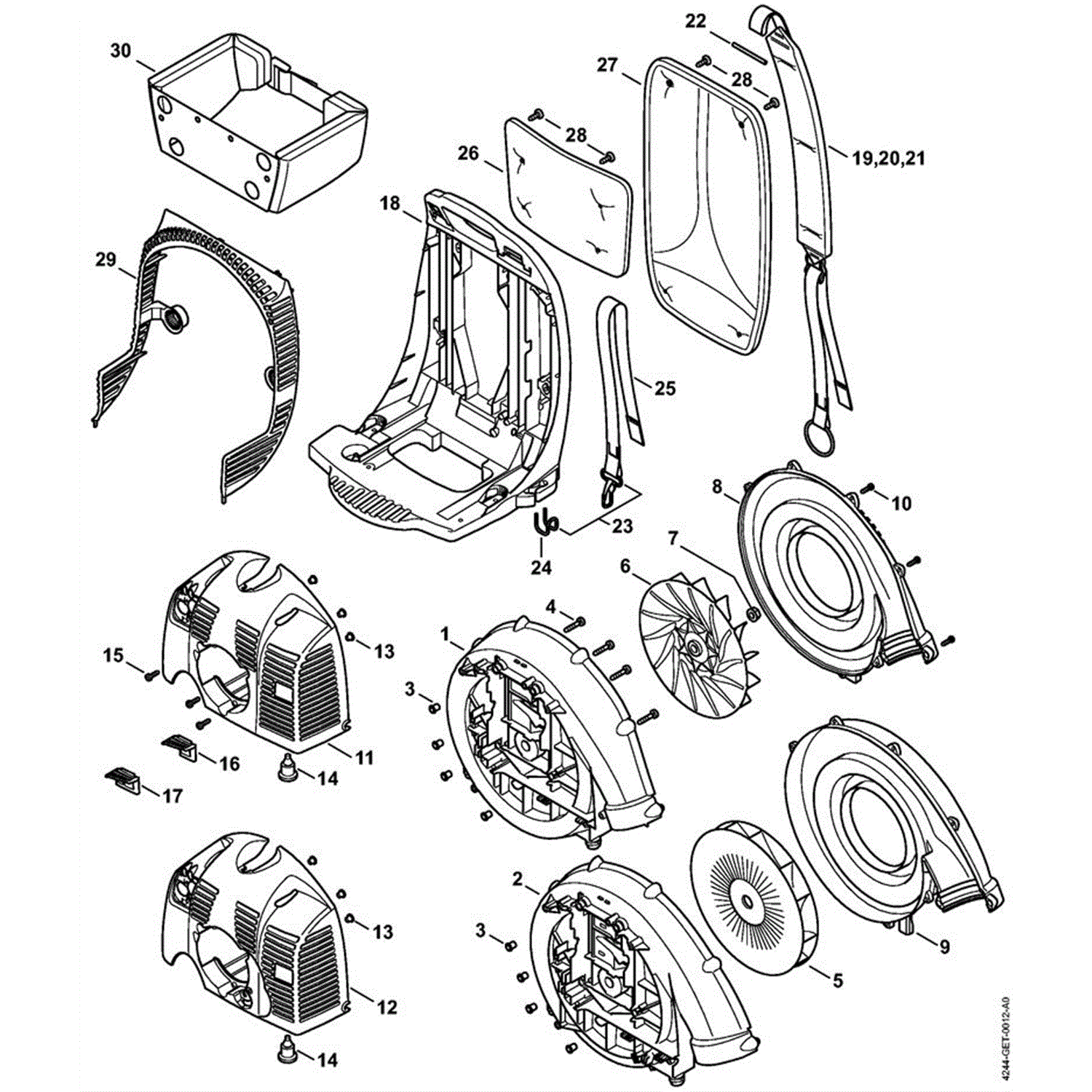 Stihl BR 450 CEF Backpack Blower (BR 450 CEF) Parts Diagram, H FAN