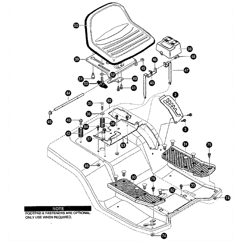Hayter 19/40 (146R001001-146R099999) Parts Diagram, Rear Chassis Assembly 2
