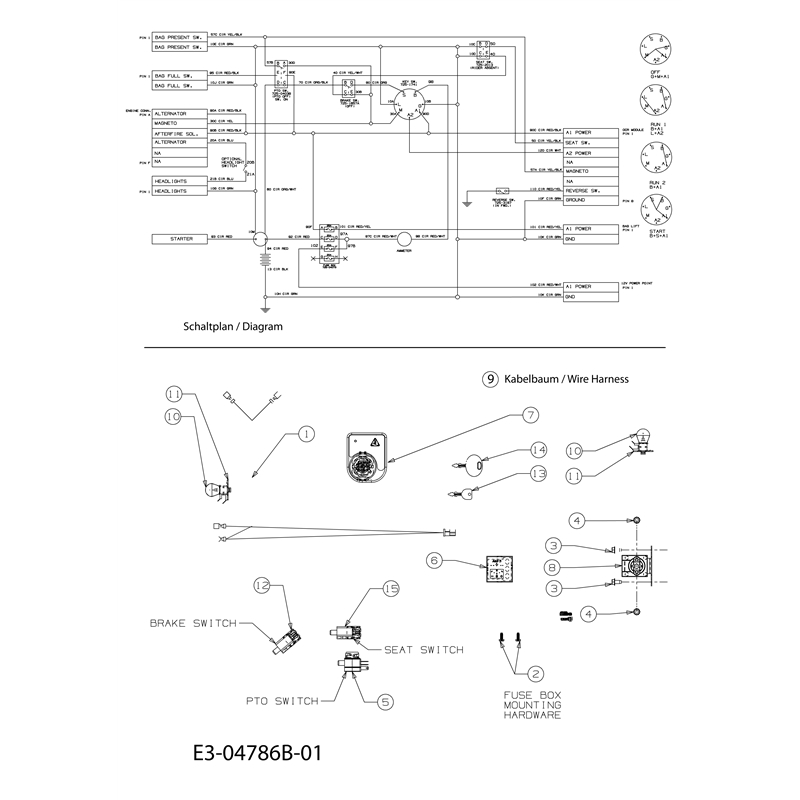 Oleo-Mac KROSSER 105-17,5 H Cat. 2011 (13XXXXXX636) (KROSSER 105-17,5 H Cat. 2011 (13XXXXXX636)) Parts Diagram, Electric diagram