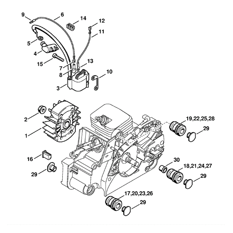 Stihl MS 180 Chainsaw (MS180C-B D) Parts Diagram, Ignition System