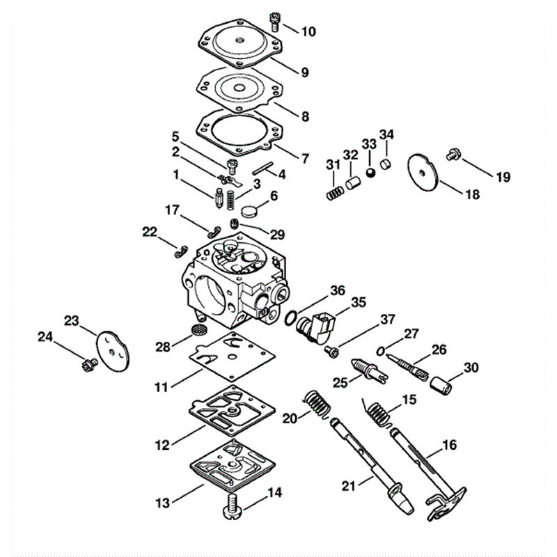 Stihl MS 280 Chainsaw (MS280 IZ) Parts Diagram, Carburetor HD-39