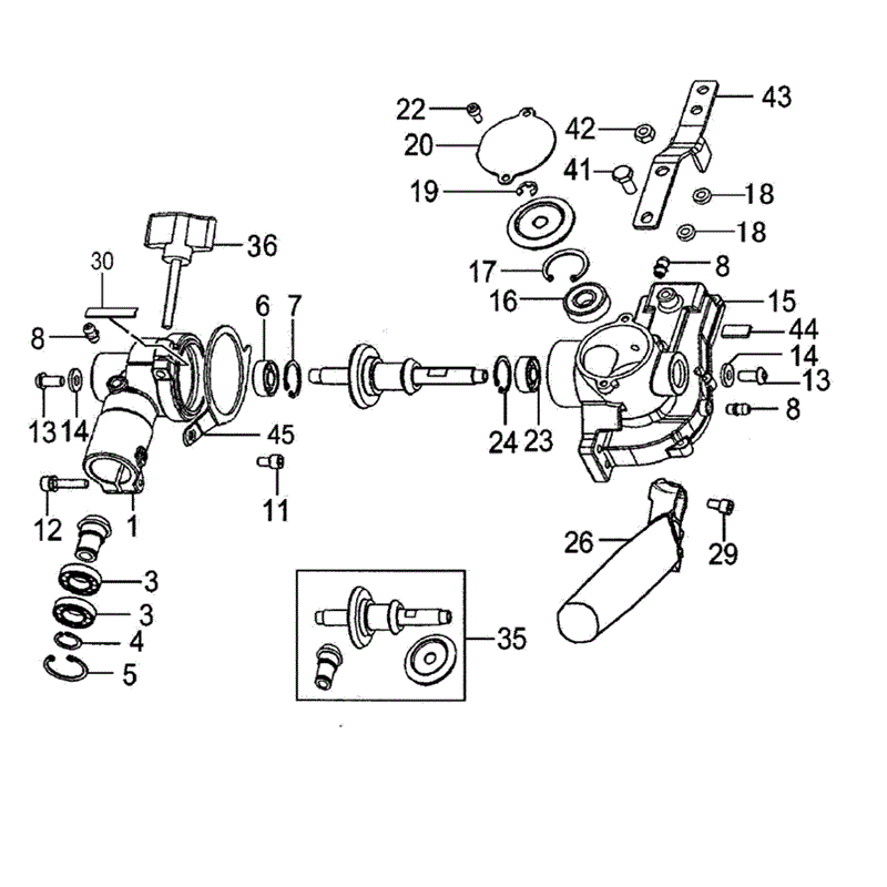 Tanaka THP-2501SS (1647-H42) Parts Diagram, GEAR CASE