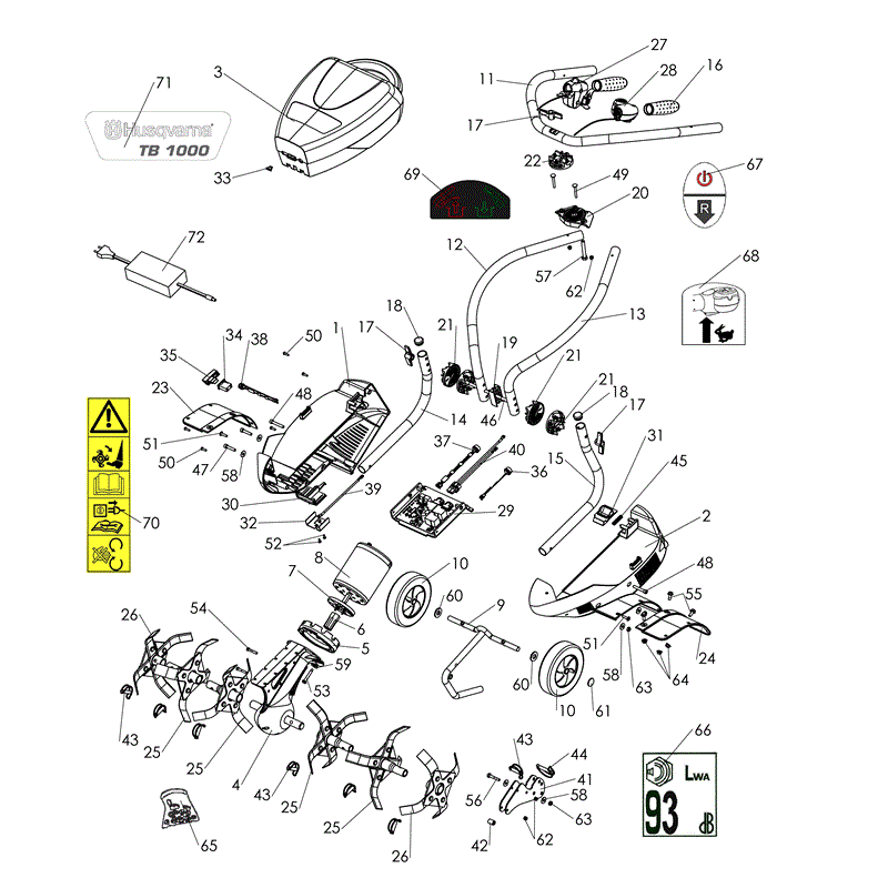 Husqvarna  TB1000 (2009) Parts Diagram, Page 1