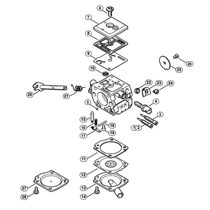 Stihl 038 Chainsaw (038) Parts Diagram, Carburetor C3-S148