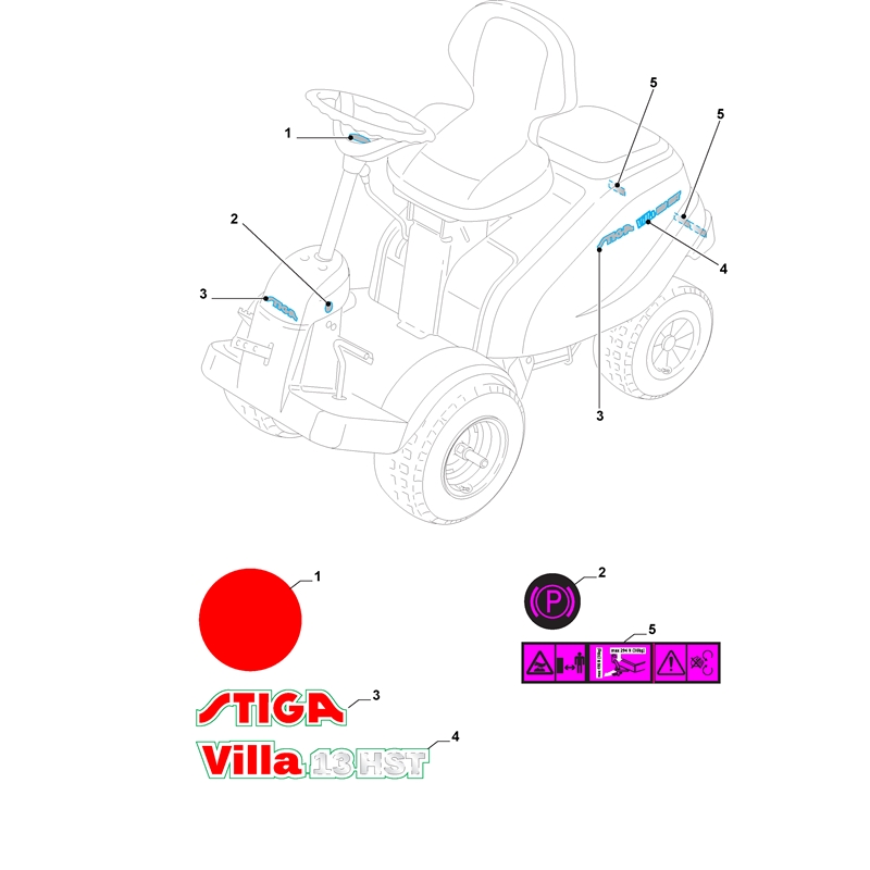 Stiga VILLA SILENT (13-2728-14 [2010-2015]) Parts Diagram, Labels_0