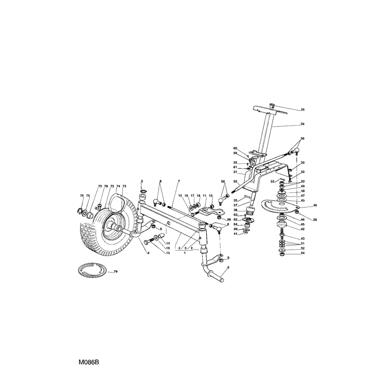 Mountfield 1436H Lawn Tractor (13-2652-14 [2004]) Parts Diagram, Steering