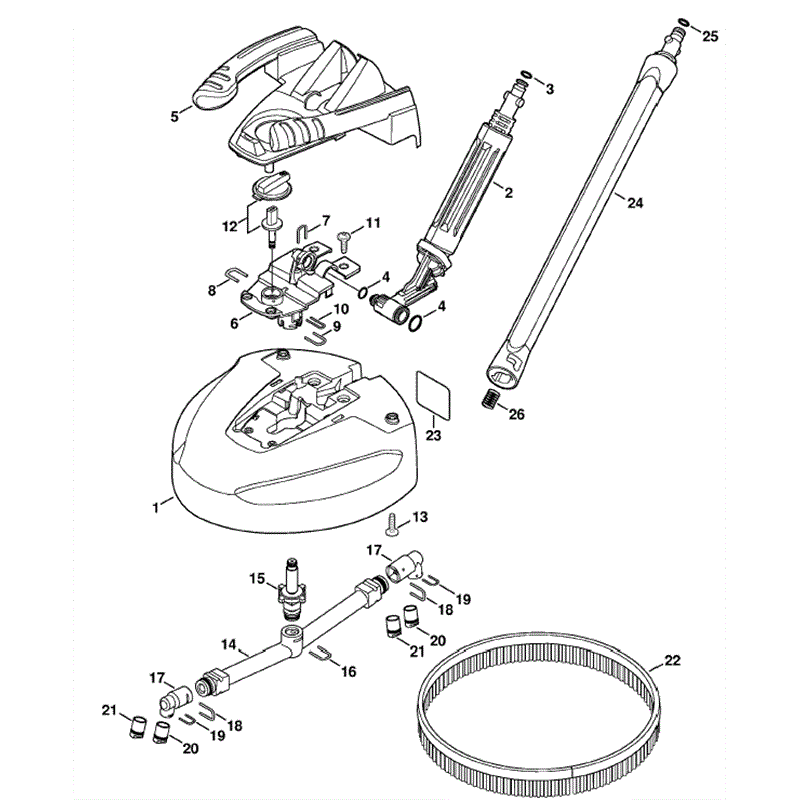 Stihl RE 162 Pressure Washer (RE 162) Parts Diagram, Patio Cleaner RA 101