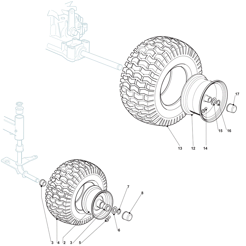 Castel / Twincut / Lawnking XG135HD (2012) Parts Diagram, Wheels