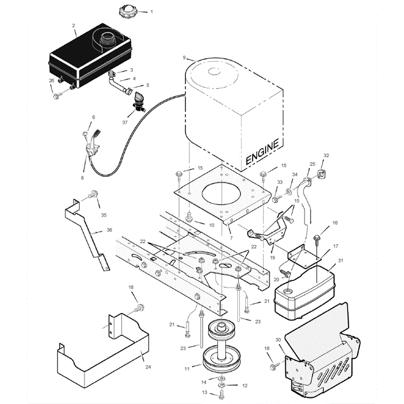 Hayter 13/30 (131D260000001-131D260999999) Parts Diagram, Engine Mount