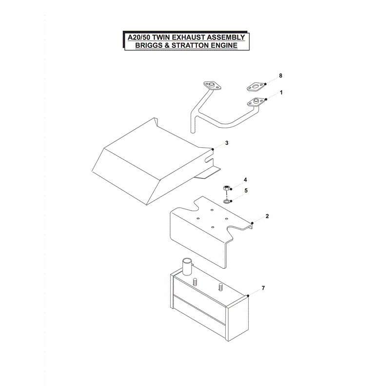 Countax A2050 Lawn Tractor 2004 (2004) Parts Diagram, TWIN EXHAUST(B&S ENGINE) ASSEMBLY