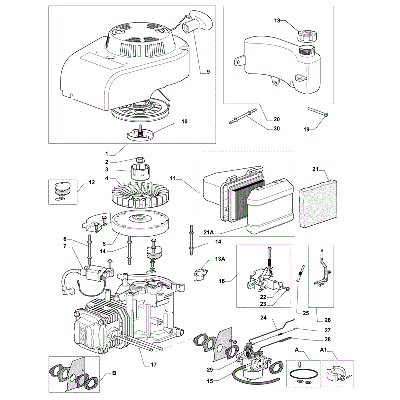 Castel / Twincut / Lawnking WBE0702-T (2012) Parts Diagram, Page 1