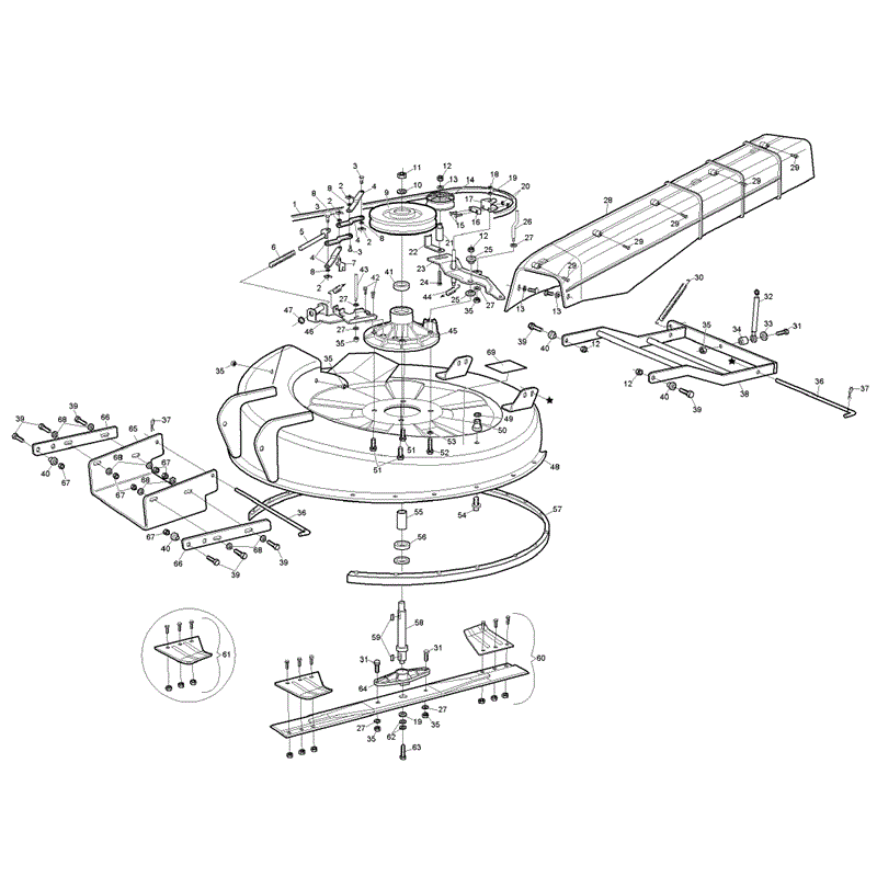 Hayter RS14/82 (14/32) (148C001001-148C099999) Parts Diagram, Cutter Deck