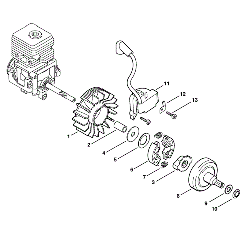 Stihl MM 55 Multi Tool Engine (MM 55) Parts Diagram, Ignition system
