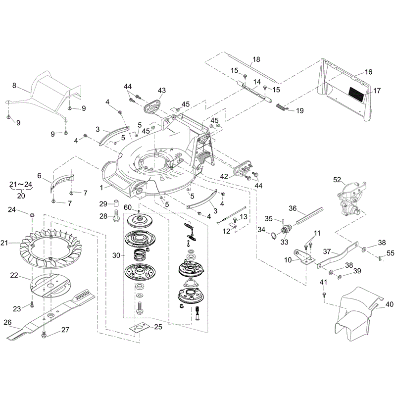 SHANKS 553HRS (553HRS) Parts Diagram, Deck, Transmission & Blade