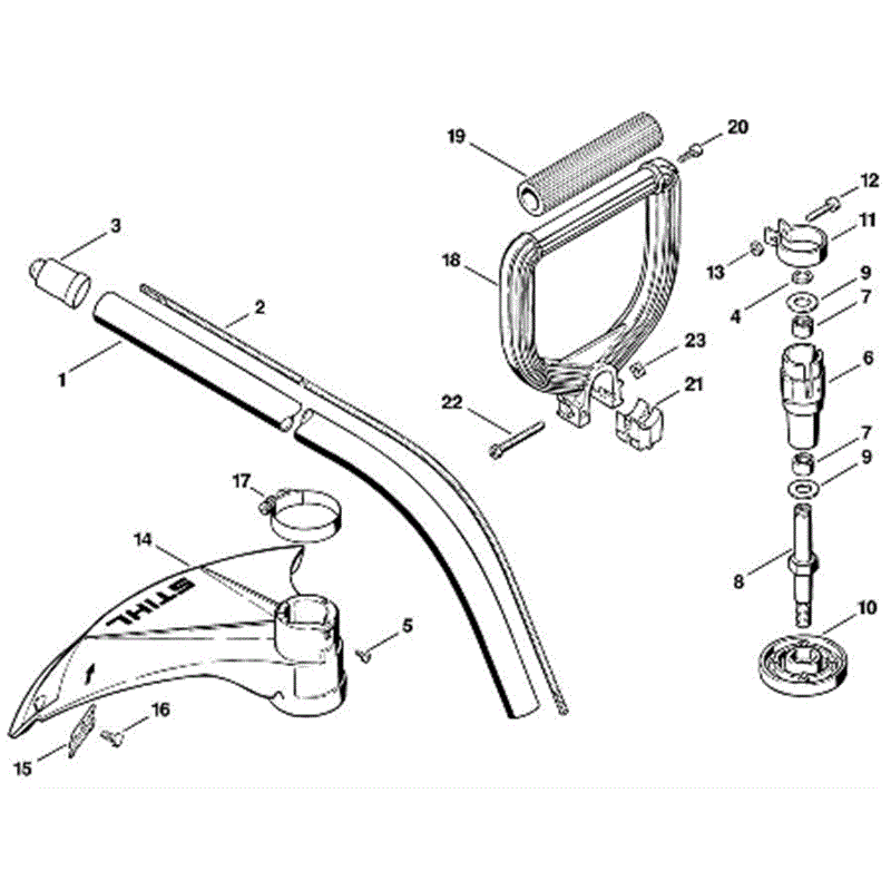 Stihl FS 76 Brushcutter (FS76) Parts Diagram, G-Drive tube FS 72, Loop handle