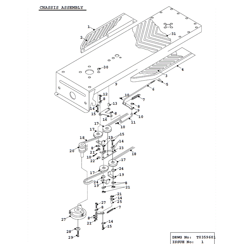 Countax K Series Lawn Tractor 1991-1992 (1991-1992) Parts Diagram, K14 Chassis
