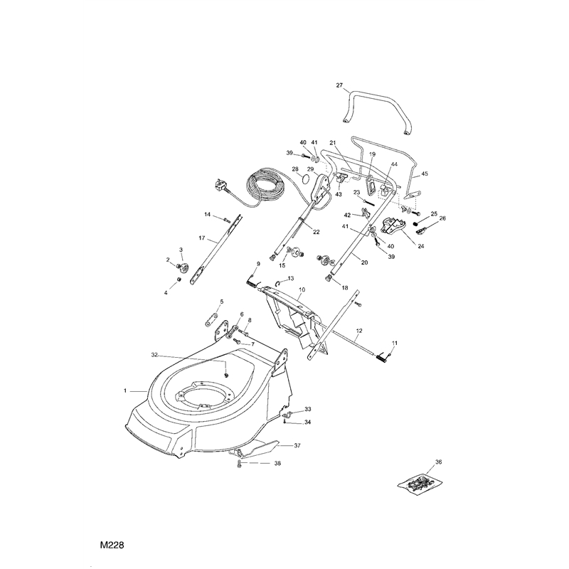 Mountfield 46RHP Petrol Lawnmower (23-3334-75 [2006]) Parts Diagram, Chassis Handle