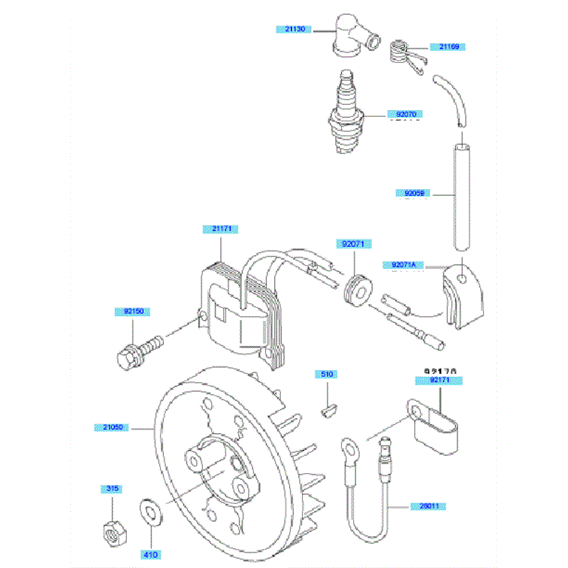 Kawasaki KBH48A  (HA048F-BS50) Parts Diagram, Electric Equipment