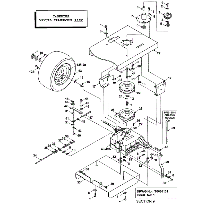 Countax C Series MK 1-2 Before 2000 Lawn Tractor  (Before 2000) Parts Diagram, Manual Transaxle