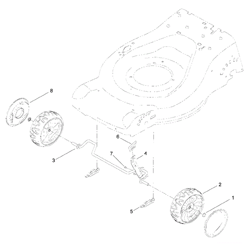 Hayter R48 Recycling (447) (447F310000001 - 447F310999999) Parts Diagram, Front Wheel Assembly