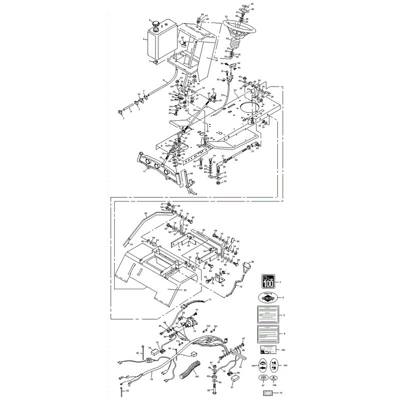 1997 S & T SERIES WESTWOOD TRACTORS (S1300-36) Parts Diagram, Steering