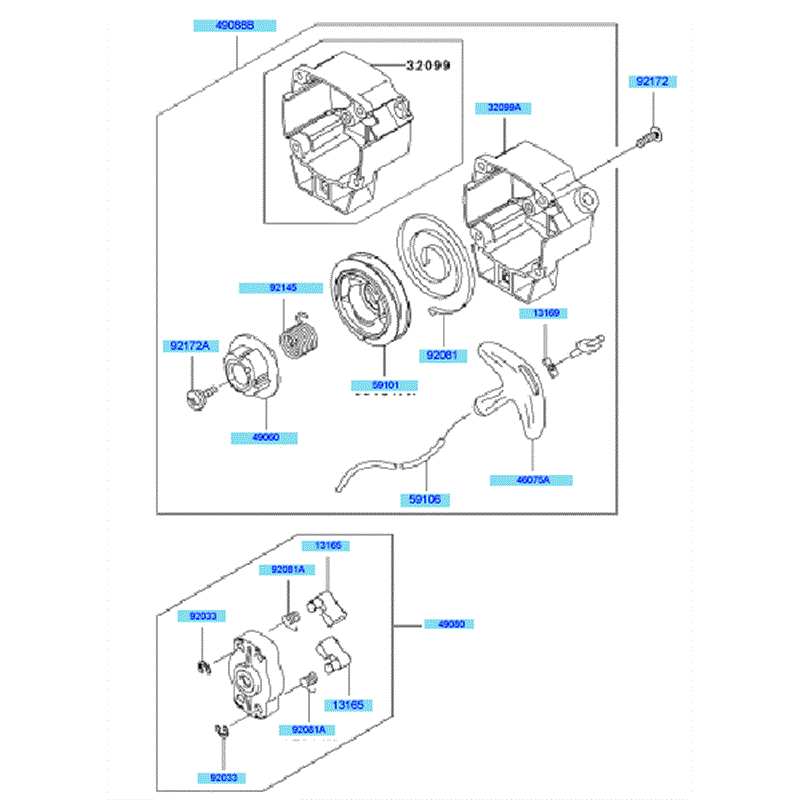 Kawasaki KCS525A (HK525B-BS50) Parts Diagram, Starter