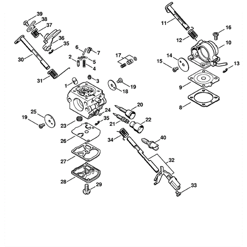 Stihl MS 181 Chainsaw (MS181C-BE) Parts Diagram, Carburetor C1Q-S122