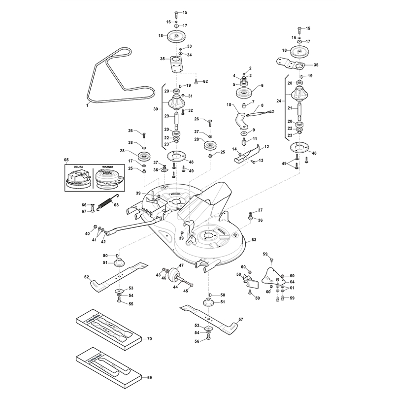 Mountfield 1638H Twin Lawn Tractor (2T2610683-M20 [2020]) Parts Diagram, Cutting Plate with Electromagnetic Clutch
