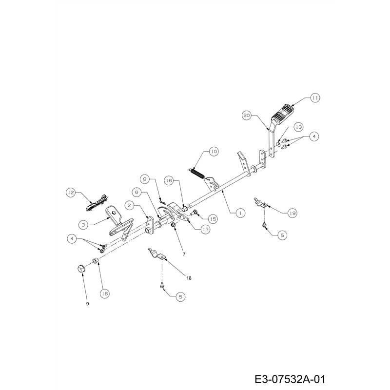 Oleo-Mac KROSSER 92-16 H Cat. 2012 (KROSSER 92-16 H Cat. 2012) Parts Diagram, Pedals