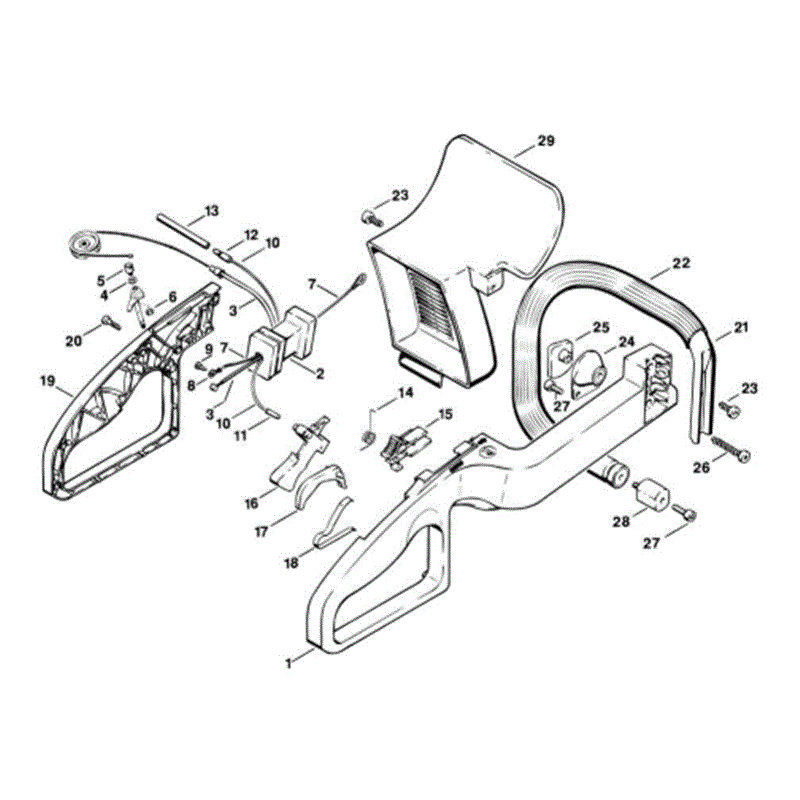 Stihl HS 60 Petrol Hedgetrimmer (HS60) Parts Diagram, F-Handle