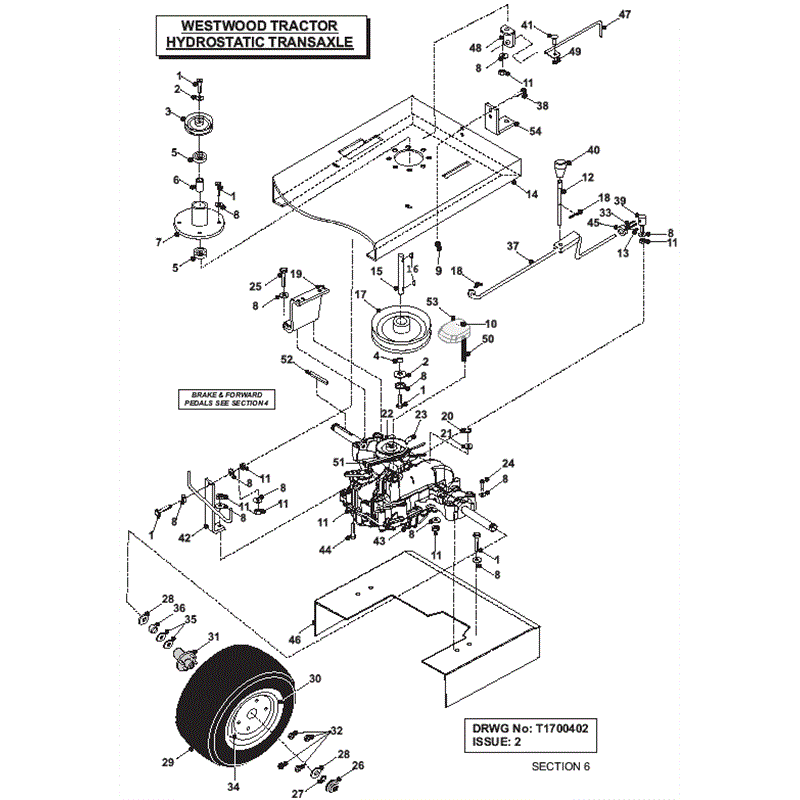 Westwood 2004 - 2005 S&T Series Lawn Tractors (2004-2005) Parts Diagram, HYDROSTATIC TRANSAXLE