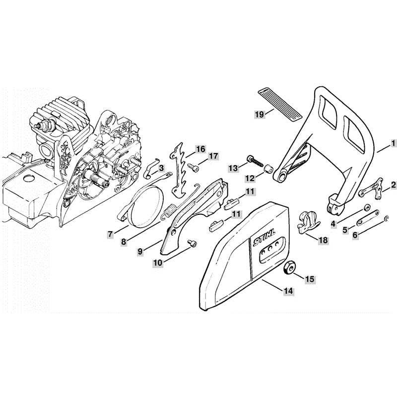 Stihl MS 250 Chainsaw (MS250 C) Parts Diagram, Chain Brake
