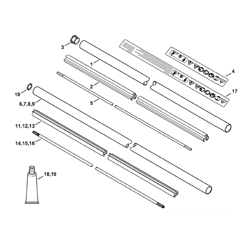 Stihl FS 460 Clearing Saw (FS460C-EMZ) Parts Diagram, Drive Tube Assembly