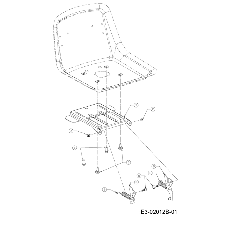 Oleo-Mac KROSSER 92-15 H (KROSSER 92-15 H) Parts Diagram, Seat support