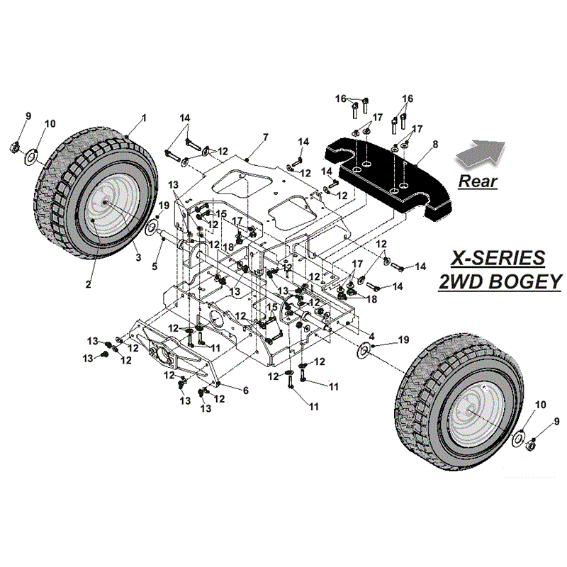 Countax X Series Rider 2009 (2009) Parts Diagram, 2WD Bogey Assembly