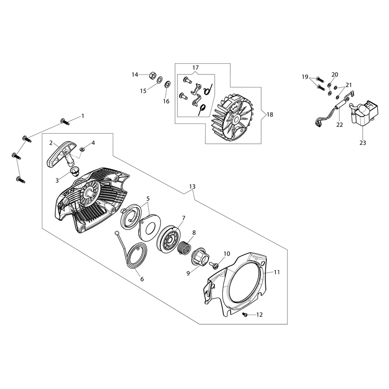 Efco MT 411 (Euro 1) Petrol Chainsaw (MT 411 (Euro 1)) Parts Diagram, Ignition system