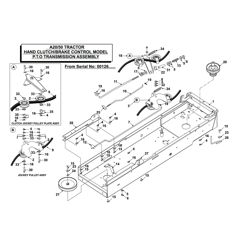 Countax A2050 - 2550 Lawn Tractor 2010 (2010) Parts Diagram, PTO TRANSMISSION AFTER SERIAL 00126 