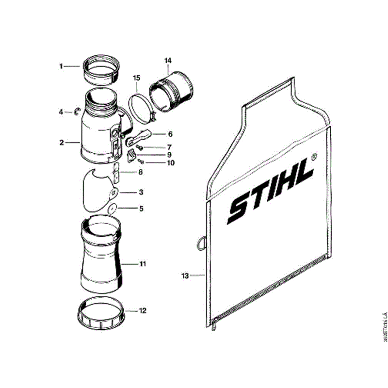 Stihl BR 400 Backpack Blower (BR 400) Parts Diagram, K-Vacuum attachement