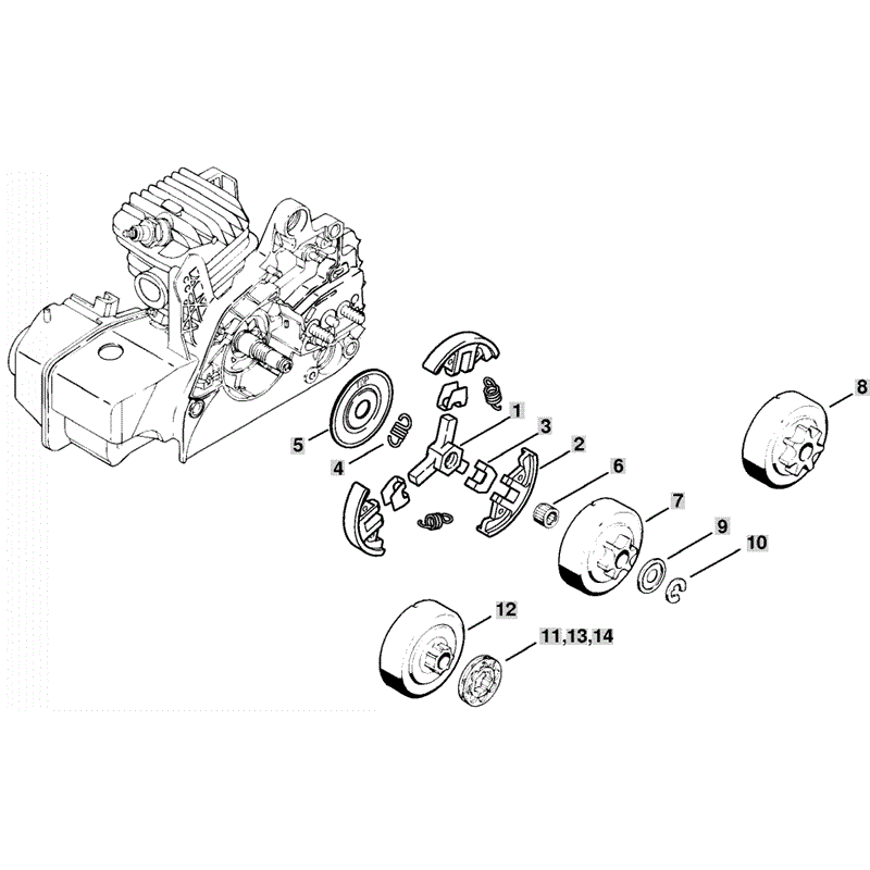 Stihl MS 250 Chainsaw (MS250 C) Parts Diagram, Clutch